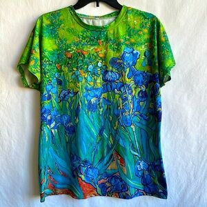 Van Gogh irises crew neck shirt, size L